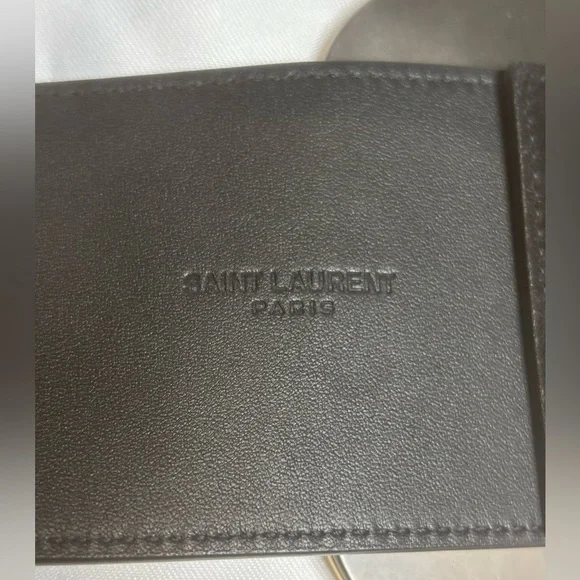 SAINT LAURENT Butterfly Buckle Suede Belt In Nero SZ 75 - Picture 5 of 7